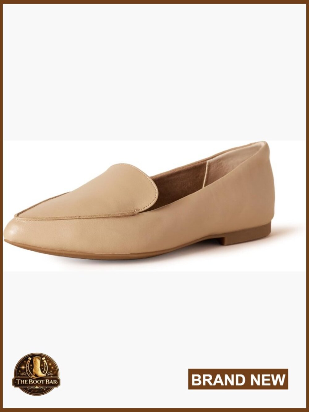 Women's Faux Leather Loafers with Memory Foam Insole, Non-Slip Sole